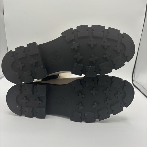 Michael Kors Asher Boot Women 10 Cream Leather No Box black winter white - Picture 6 of 10